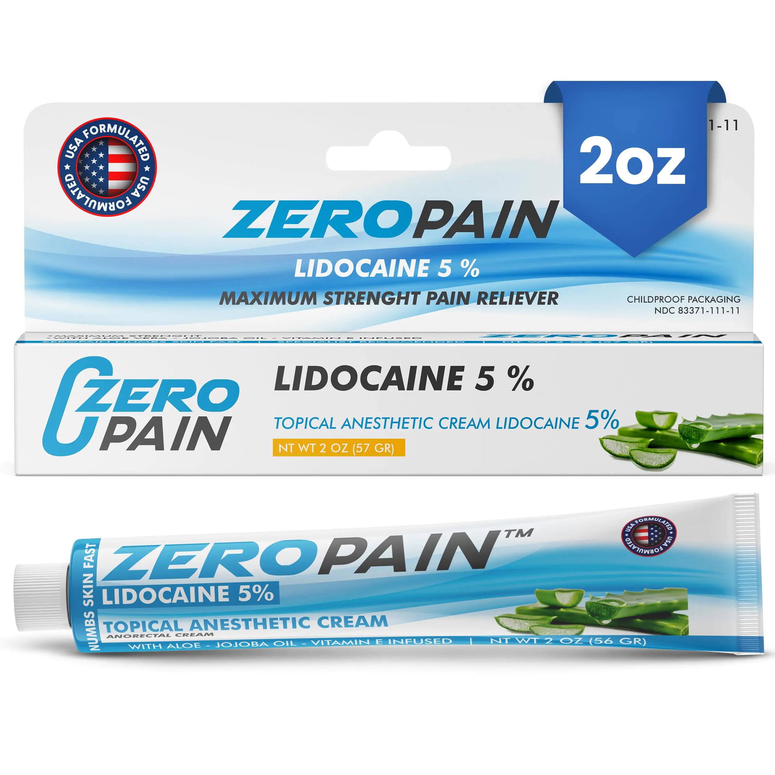 ZeroPain Painless Tattoo Numbing Cream Lidocaine Cream for Tattoo Pain Relief Hemorrhoid Cream numbing cream for piercing numbing cream for tattoos extra strength numbing cream Pain Cream