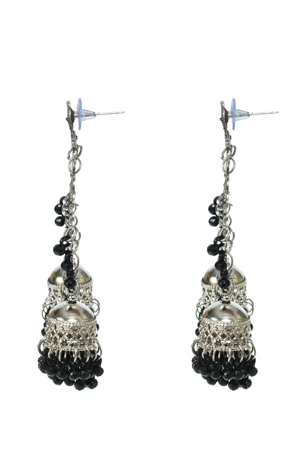 Traditional Kundan Jhumka Earrings with Matching Maang Tikka