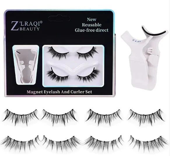 Non Adhesive Thick One Piece Magnetic Suction False Eyelashes