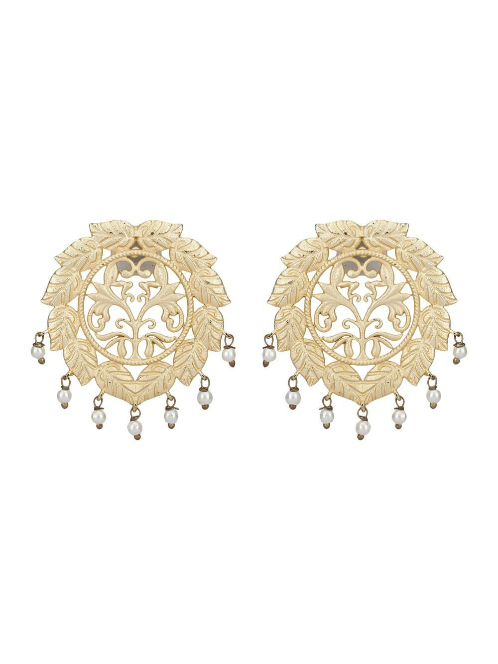 Handcrafted Matte Gold Statement Earrings for Women