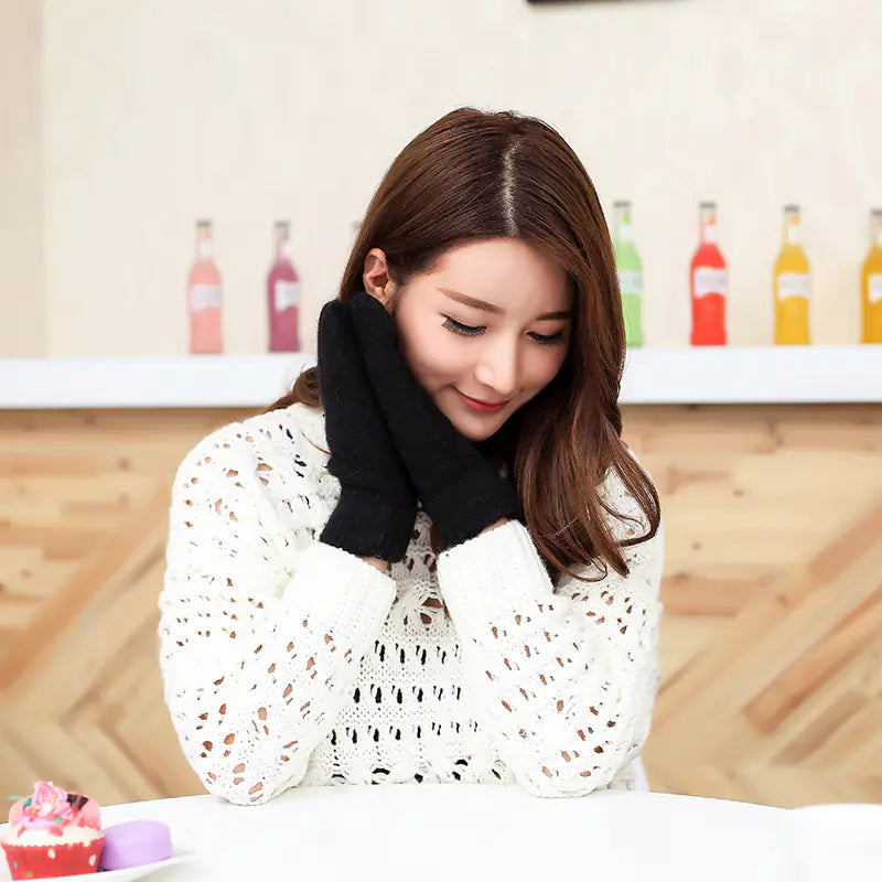 Women's Winter Thick Plush Wool Lined Mittens