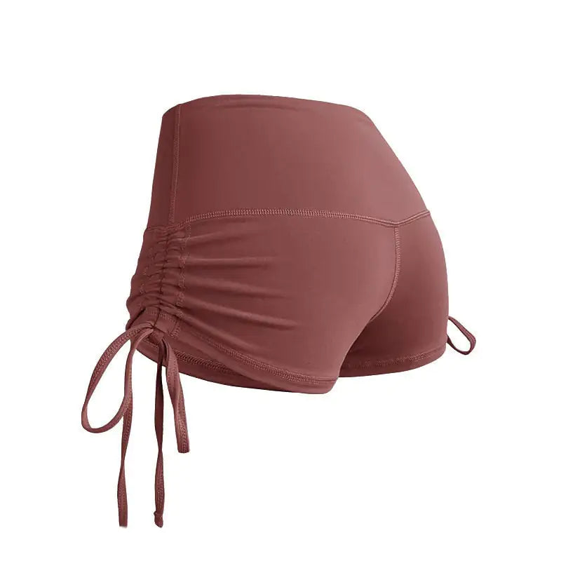 Women's High Elastic Fitness Yoga Shorts with Drawstring