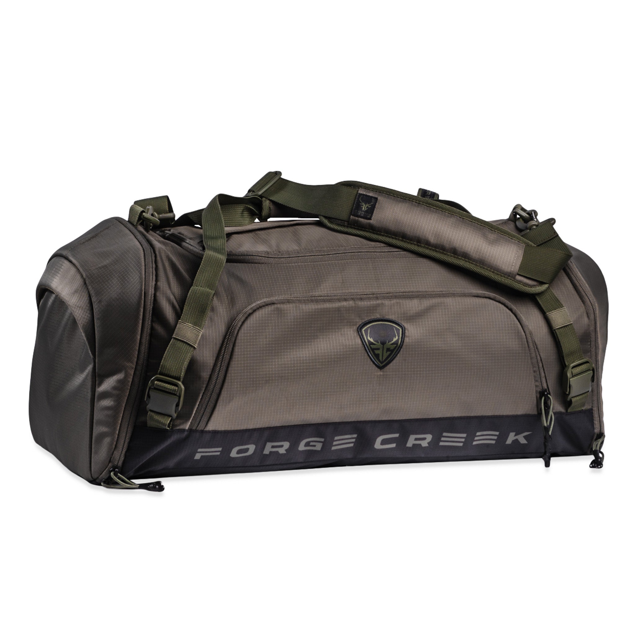 Icon Pro Gear Bag in olive green with heavy-duty straps and logo branding