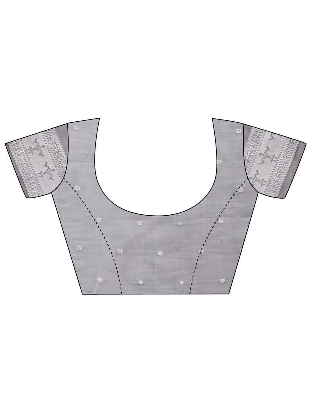Varnika Grey Linen Cotton Saree with Matching Blouse Piece