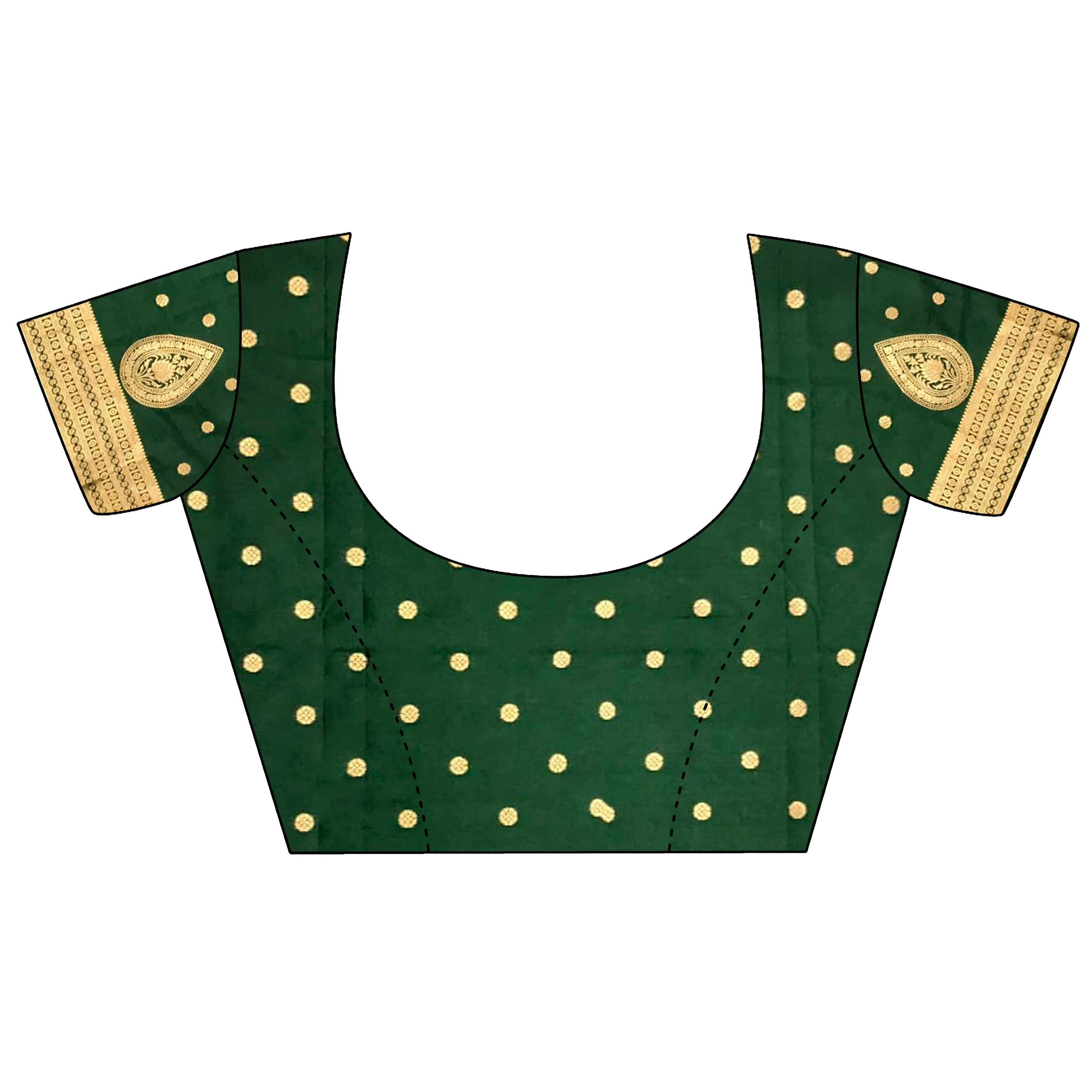 Bottle Green Soft Silk Banarasi Saree with Intricate Zari Weaving