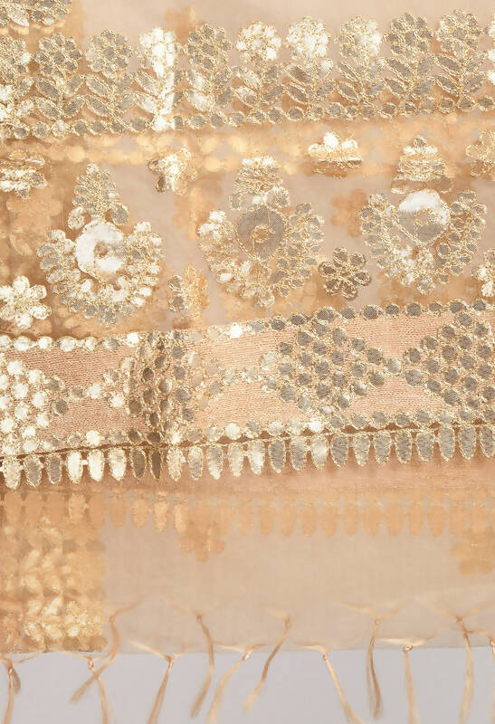 Golden Organza Gotta Patti Bridal Dupatta for Women