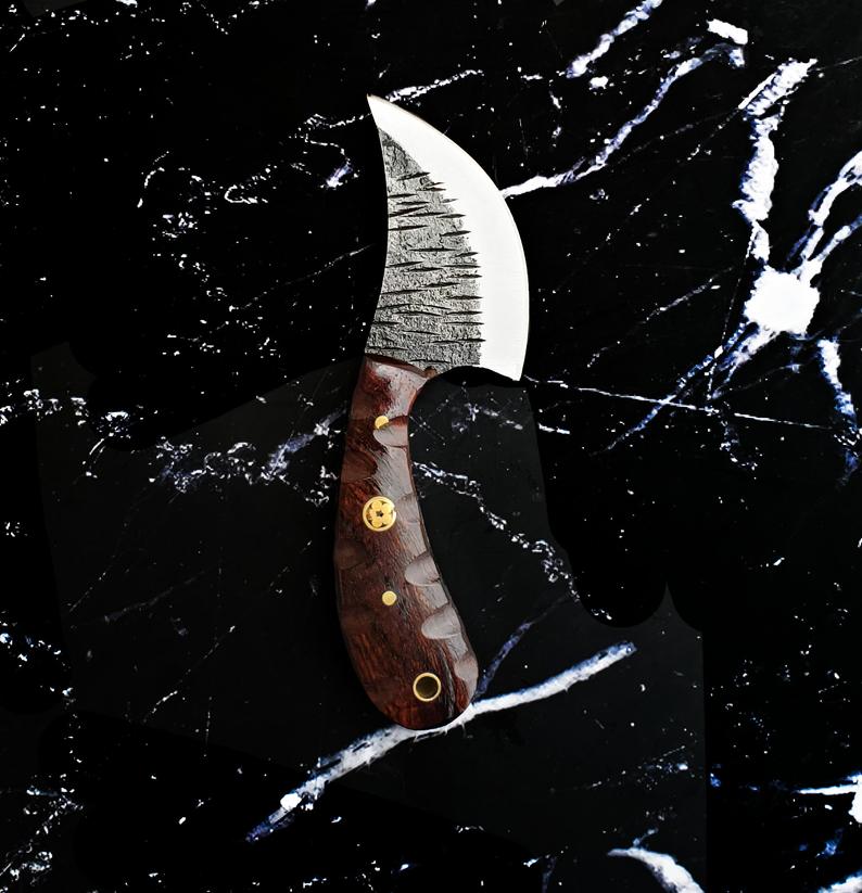 Hand Forged Ulu Inspired Skinning Blade for Hunting and Survival