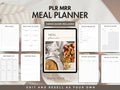 PLR Planner, PLR Meal Planner Weekly Meal Menu Planner, Done for you Canva Editable Template, Resell Digital Product, Meal Plan Template