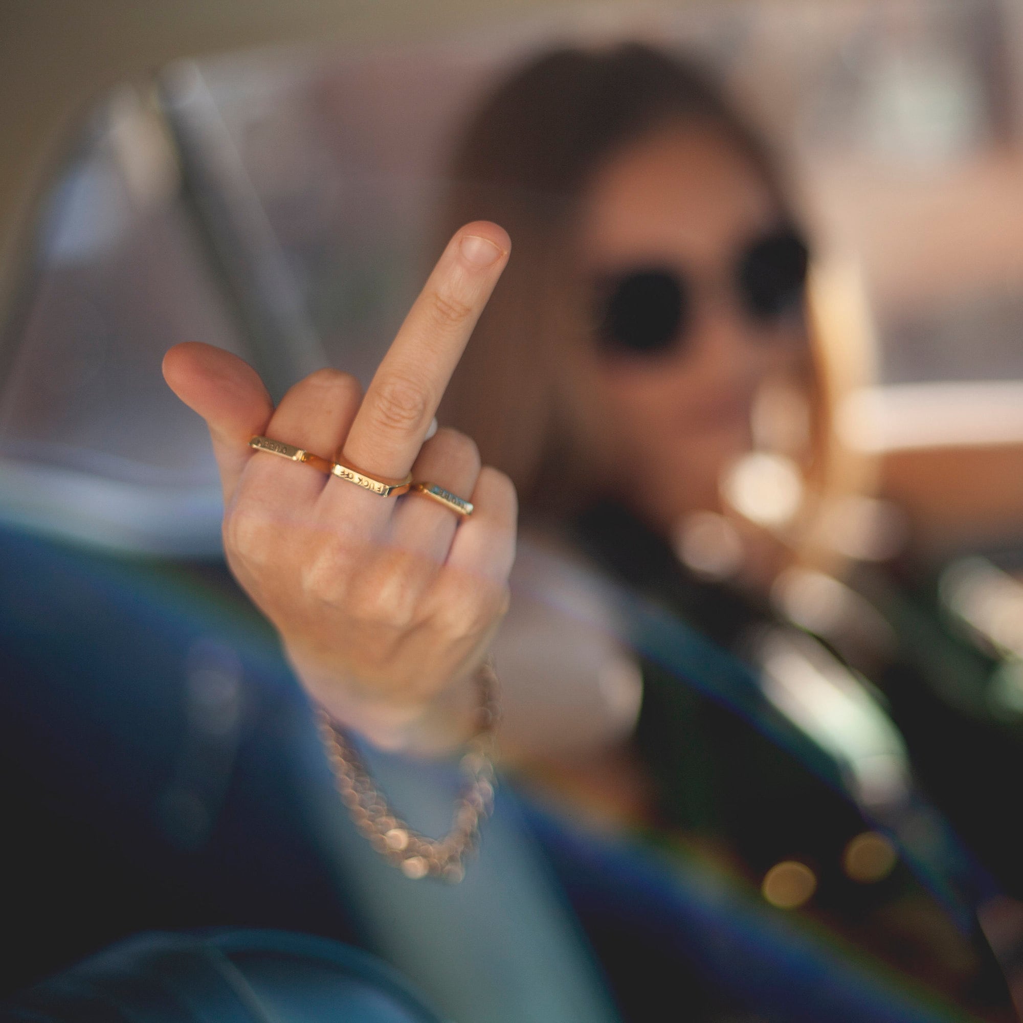 NOPE Gold or Silver Flat Top Ring