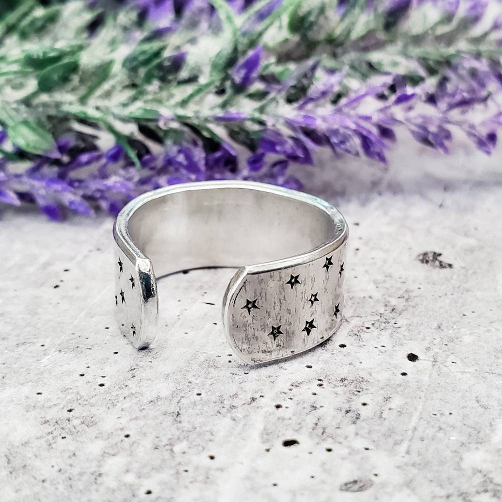 Moon Phases Sterling Silver or 14k Gold Filled Wide Open Back Ring