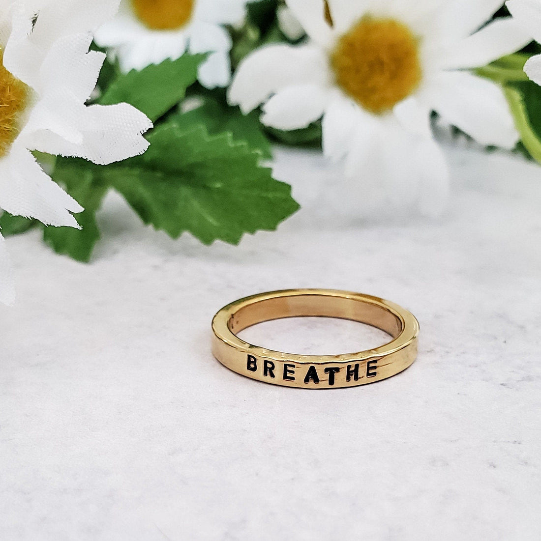 BREATHE Gold Plated Band Ring
