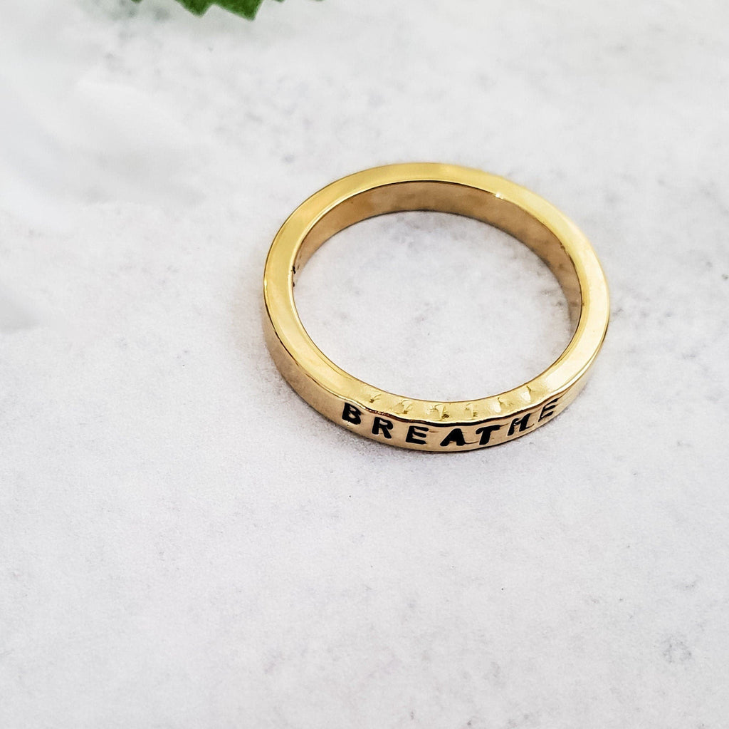 BREATHE Gold Plated Band Ring