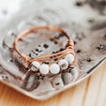 Howlite Wire Wrapped White Crystal Ring