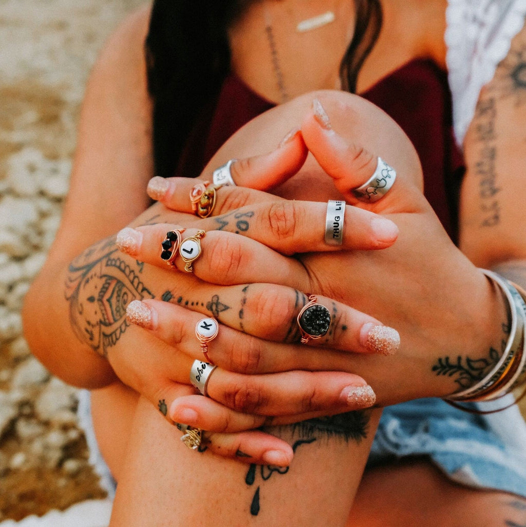 Hemp Leaf Middle Finger Ring