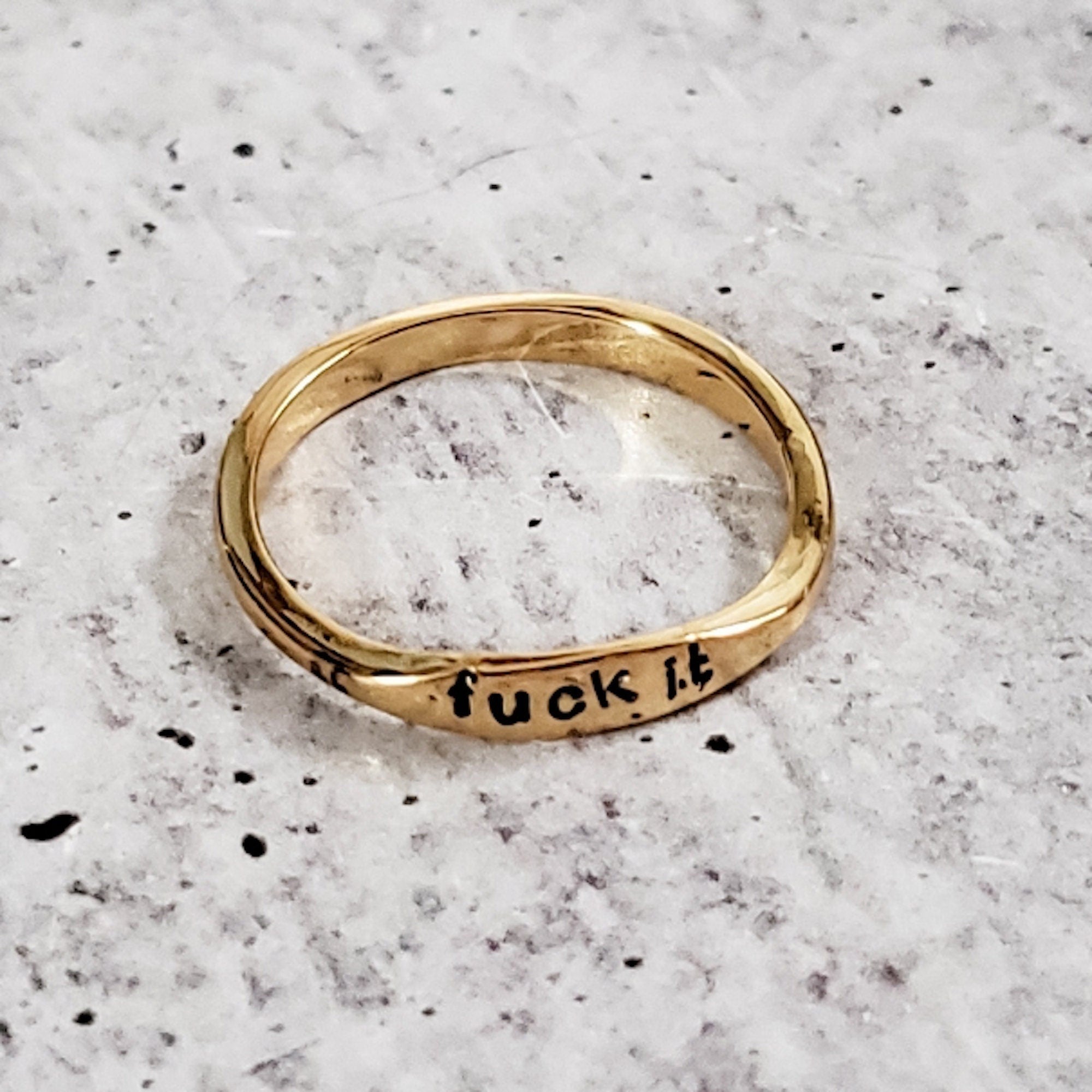 FUCK IT Dainty Gold or Silver Ring