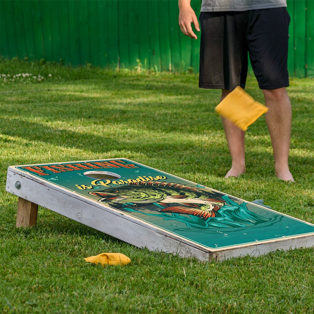 Bass Fishing - Cornhole Board Wrap - Set of 2