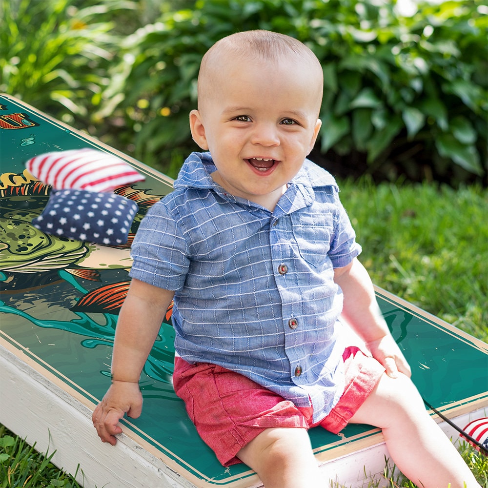 Bass Fishing - Cornhole Board Wrap - Set of 2