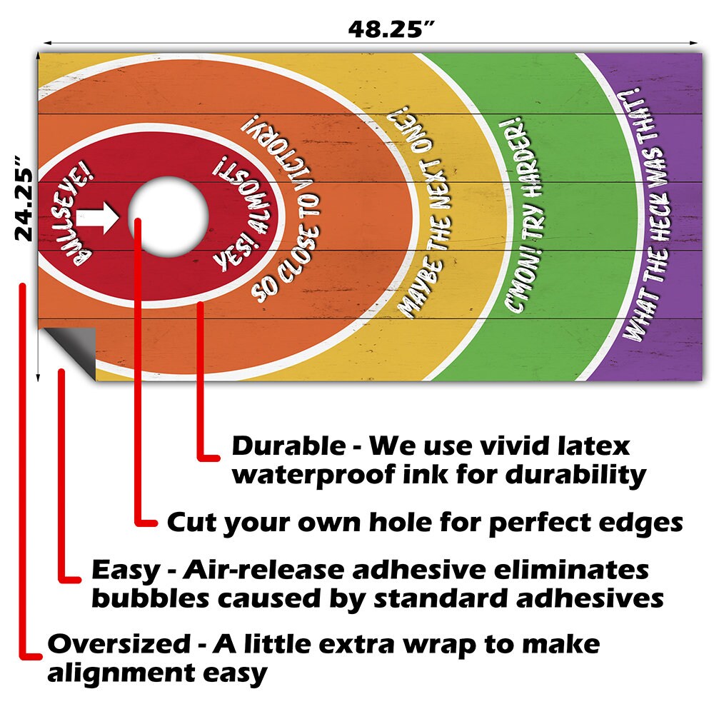 Challenge Circles - Cornhole Board Wrap - Set of 2