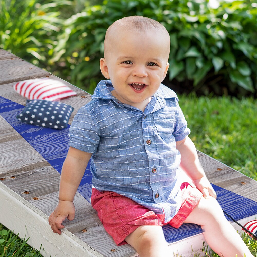 Blue Arrow - Cornhole Board Wrap - Set of 2