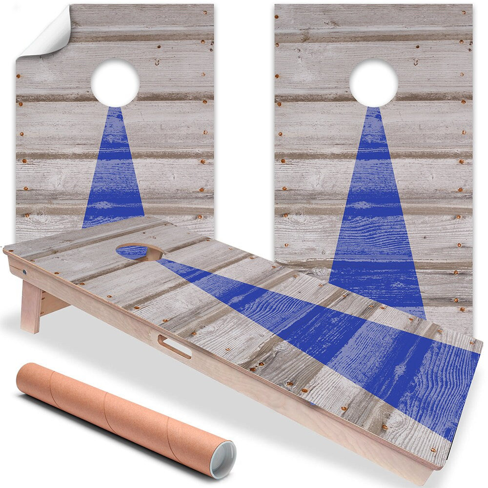 Blue Arrow - Cornhole Board Wrap - Set of 2