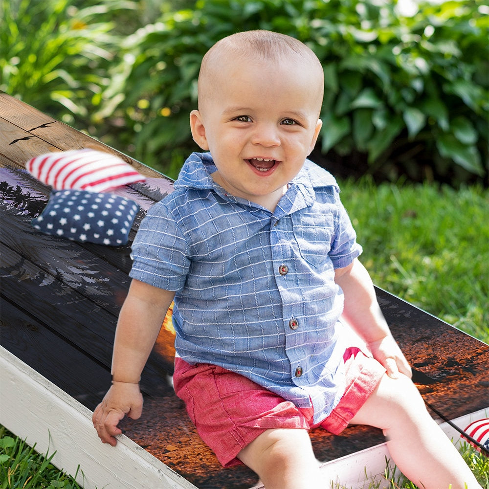 Campfire - Cornhole Board Wrap - Set of 2