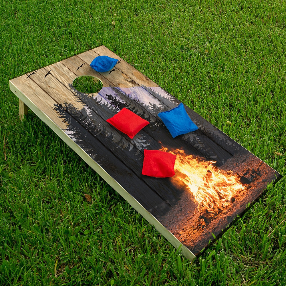 Campfire - Cornhole Board Wrap - Set of 2