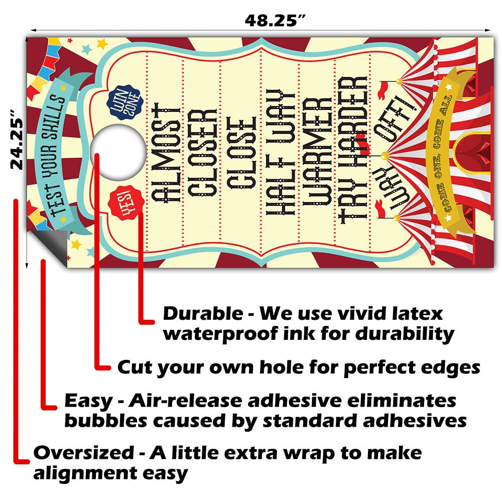 Carnival - Cornhole Board Wrap - Set of 2