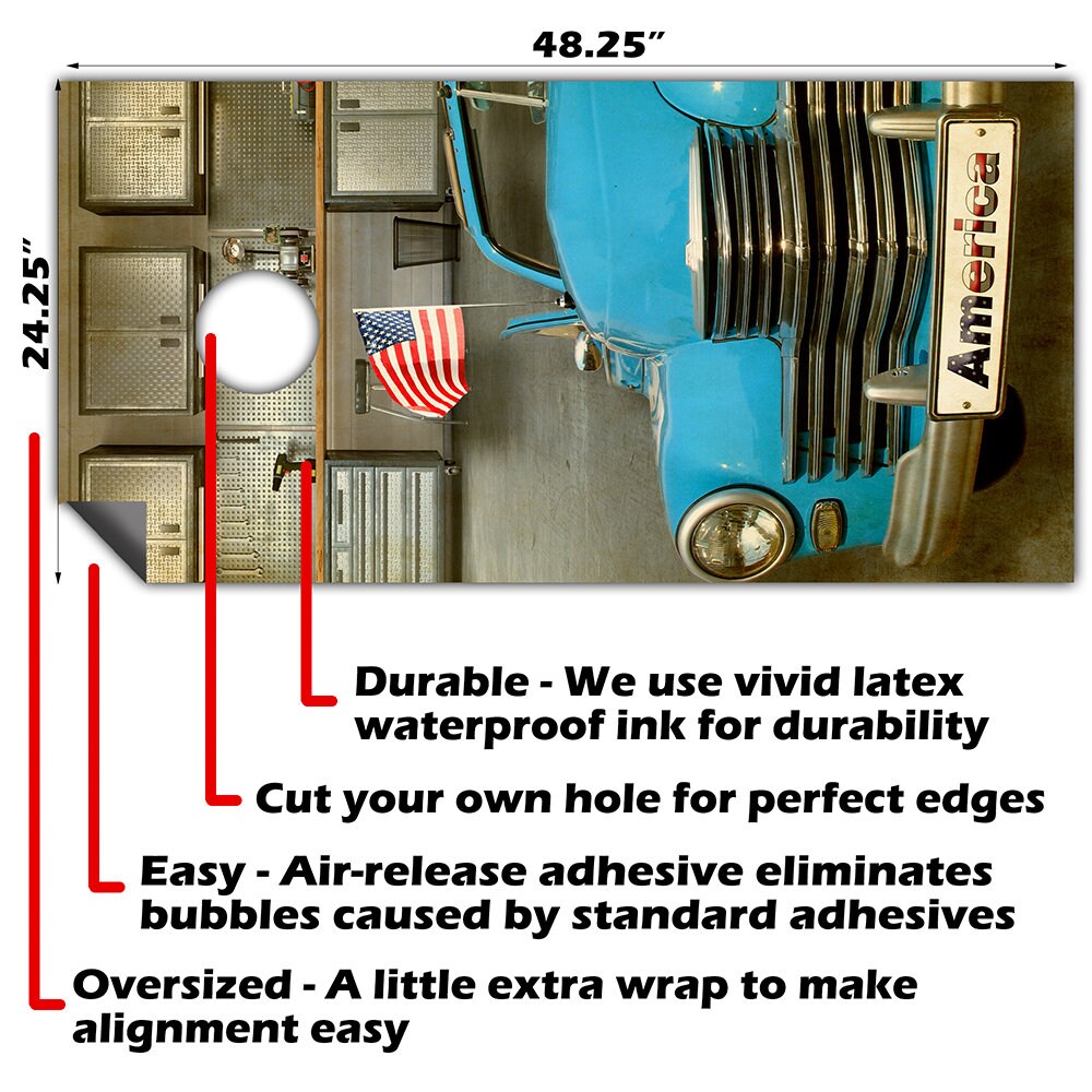 Blue Car - Cornhole Board Wrap - Set of 2