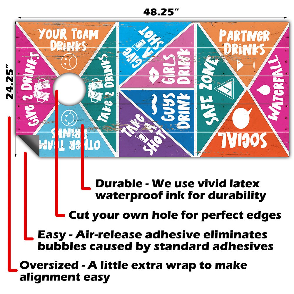 Drinking Game 1 - Cornhole Board Wrap - Set of 2