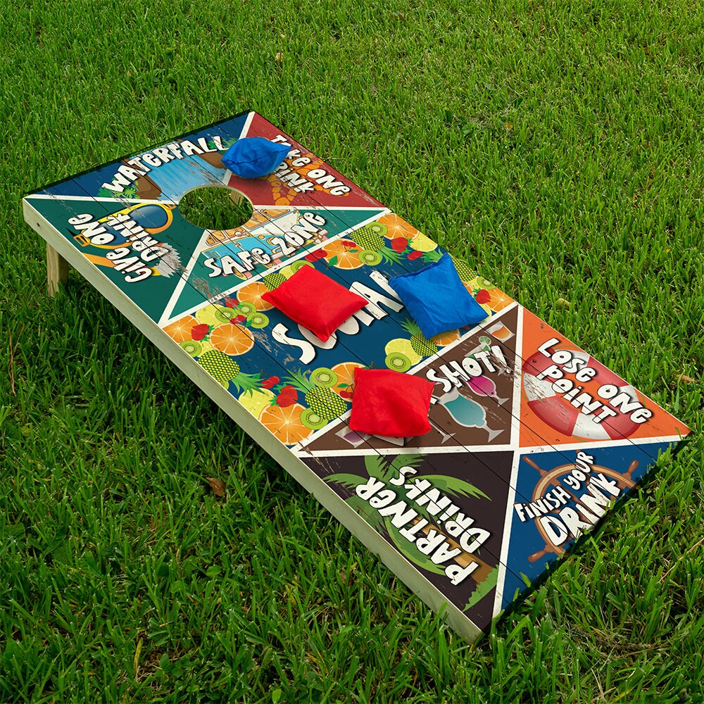 Drinking Game Ver 2 - Cornhole Board Wrap - Set of 2