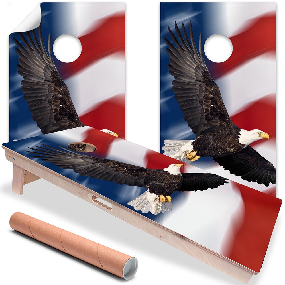 Flying Eagle - Cornhole Board Wrap - Set of 2