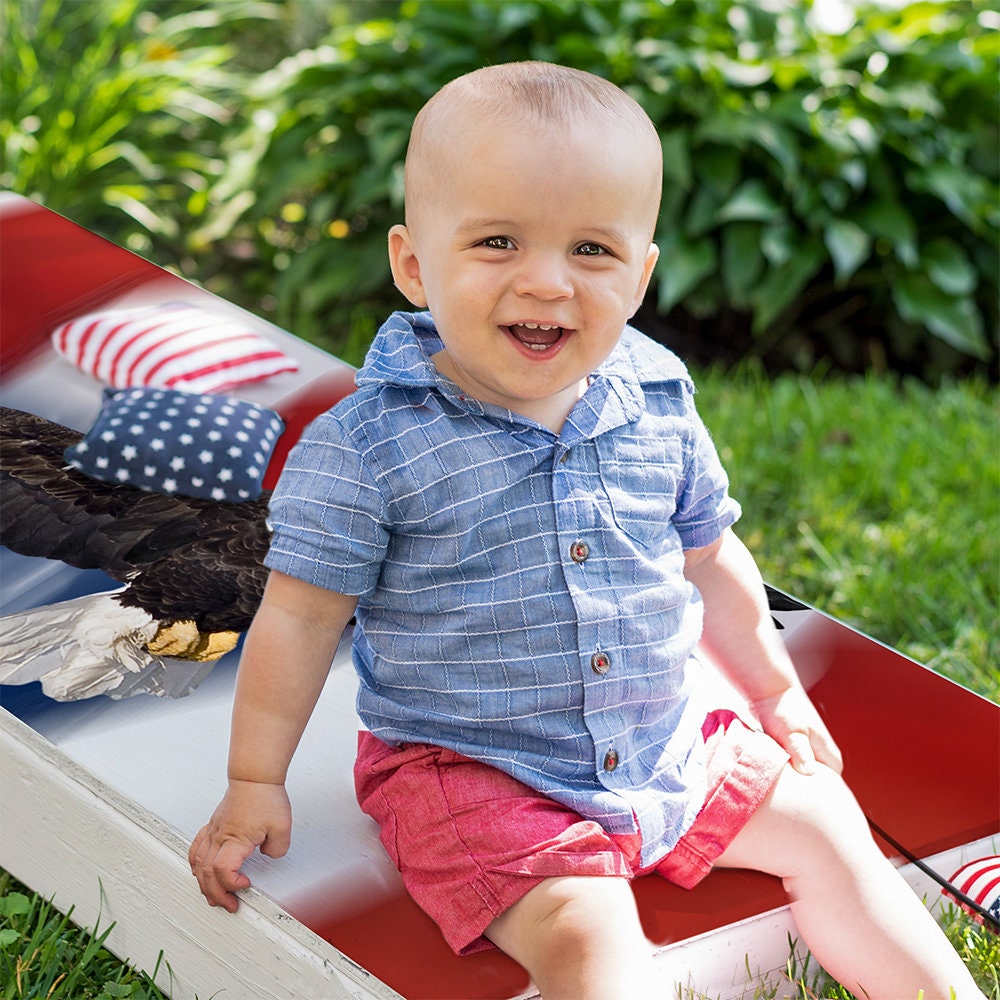 Flying Eagle - Cornhole Board Wrap - Set of 2