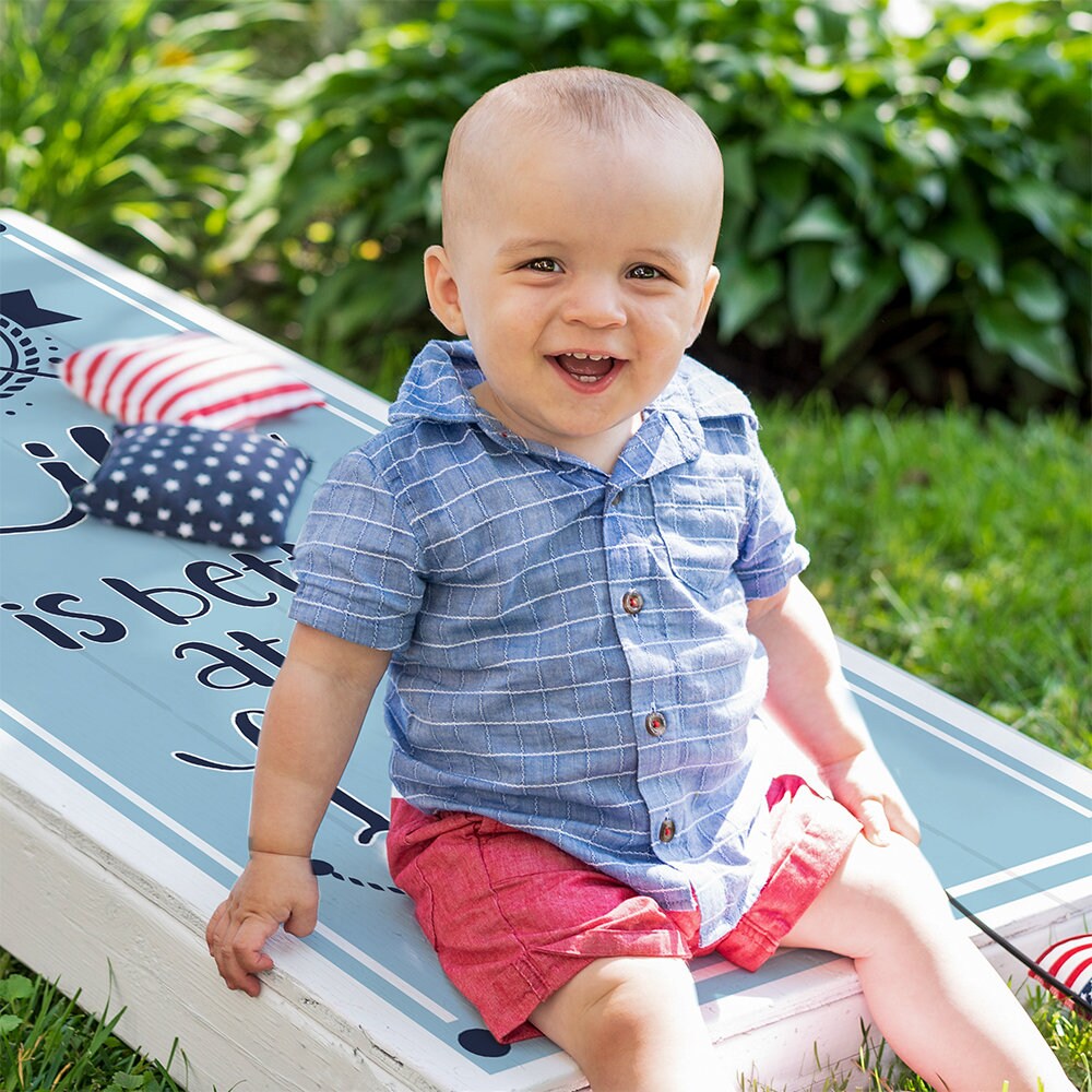 Better At The Lake - Cornhole Board Wrap - Set of 2