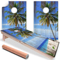 Sand and Blue Sky - Cornhole Board Wrap - Set of 2