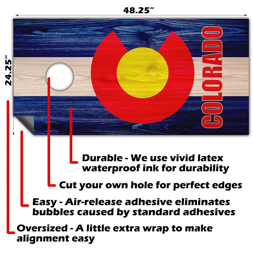 Colorado State - Cornhole Board Wrap - Set of 2