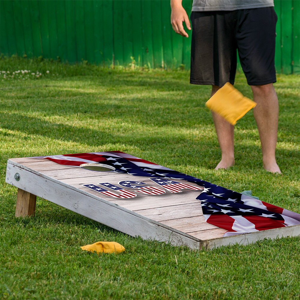 USA American Flag - Cornhole Board Wrap - Set of 2