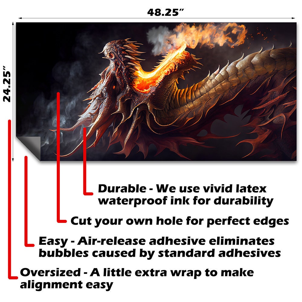 Fierce Fantasy Dragons - Cornhole Board Wrap - Set of 2