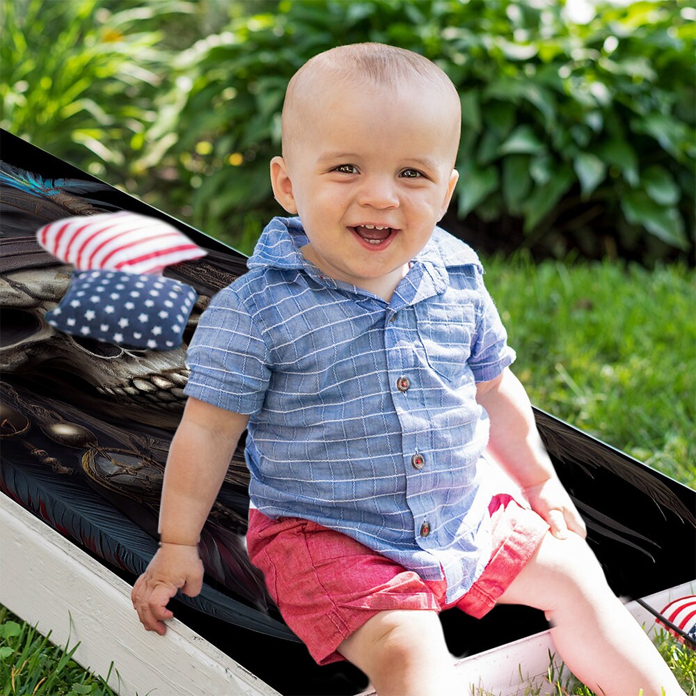 Ghost Pirates Skull - Cornhole Board Wrap - Set of 2