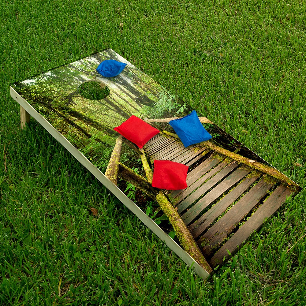 Misty Rainforest - Cornhole Board Wrap - Set of 2