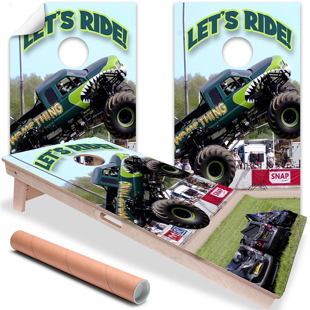 Monster Truck Off-road - Cornhole Board Wrap - Set of 2