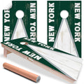 New York Green White Football - Cornhole Board Wrap - Set of 2