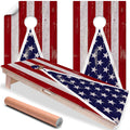 American Flag Triangle - Cornhole Board Wrap - Set of 2