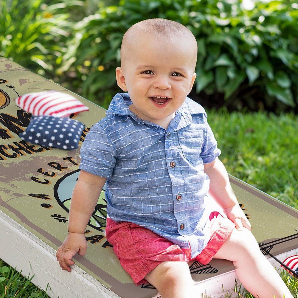 Camp Quitcherbitchin - Cornhole Board Wrap - Set of 2