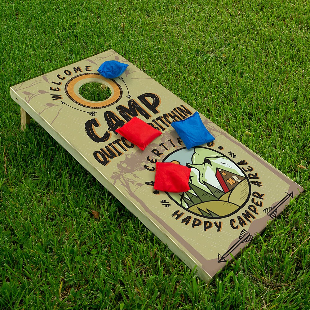 Camp Quitcherbitchin - Cornhole Board Wrap - Set of 2
