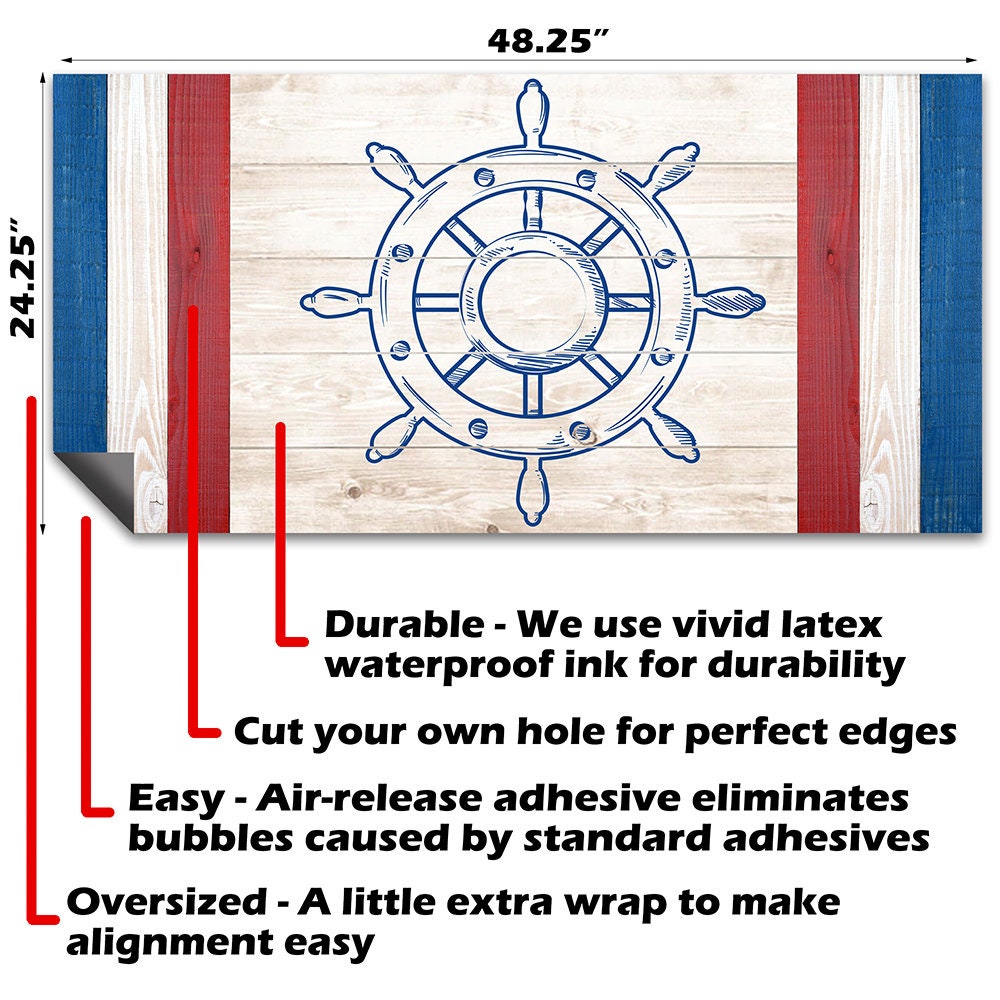 Nautical - Cornhole Board Wrap - Set of 2