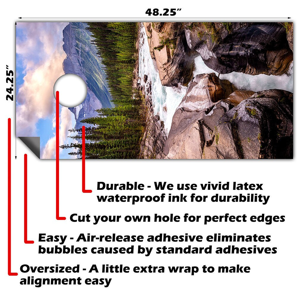 Scenic Mountain - Cornhole Board Wrap - Set of 2