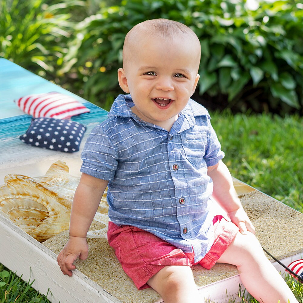 Shells on Beach - Cornhole Board Wrap - Set of 2