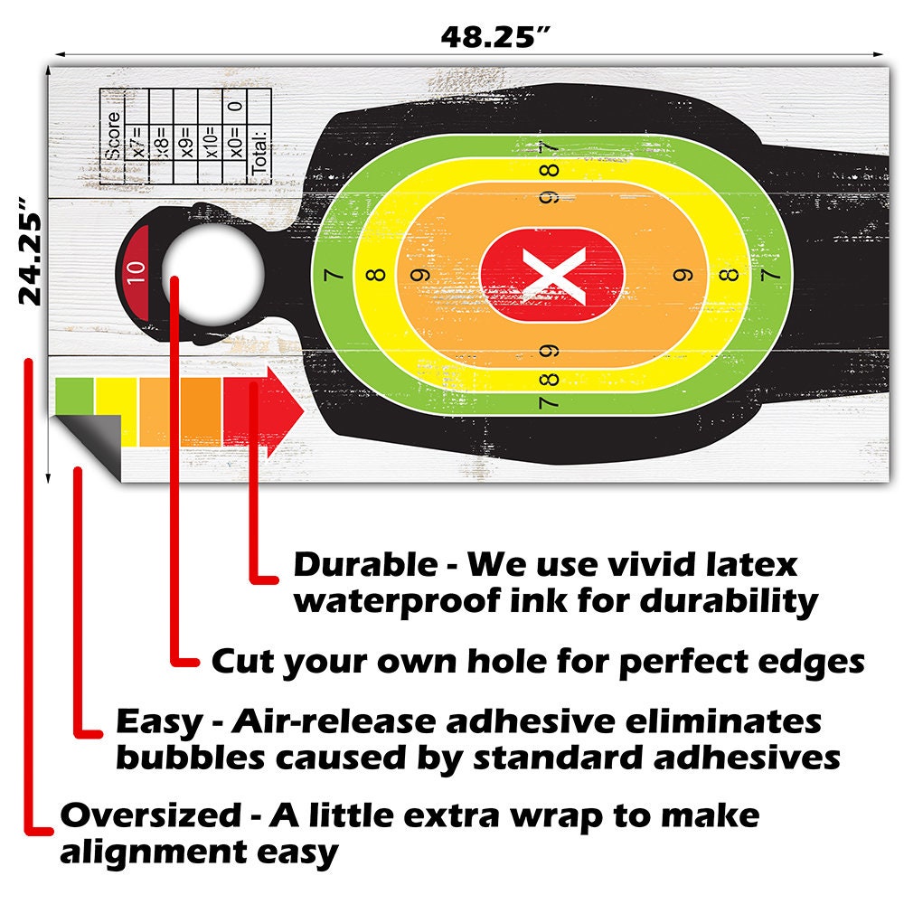 Shooting Target - Cornhole Board Wrap - Set of 2