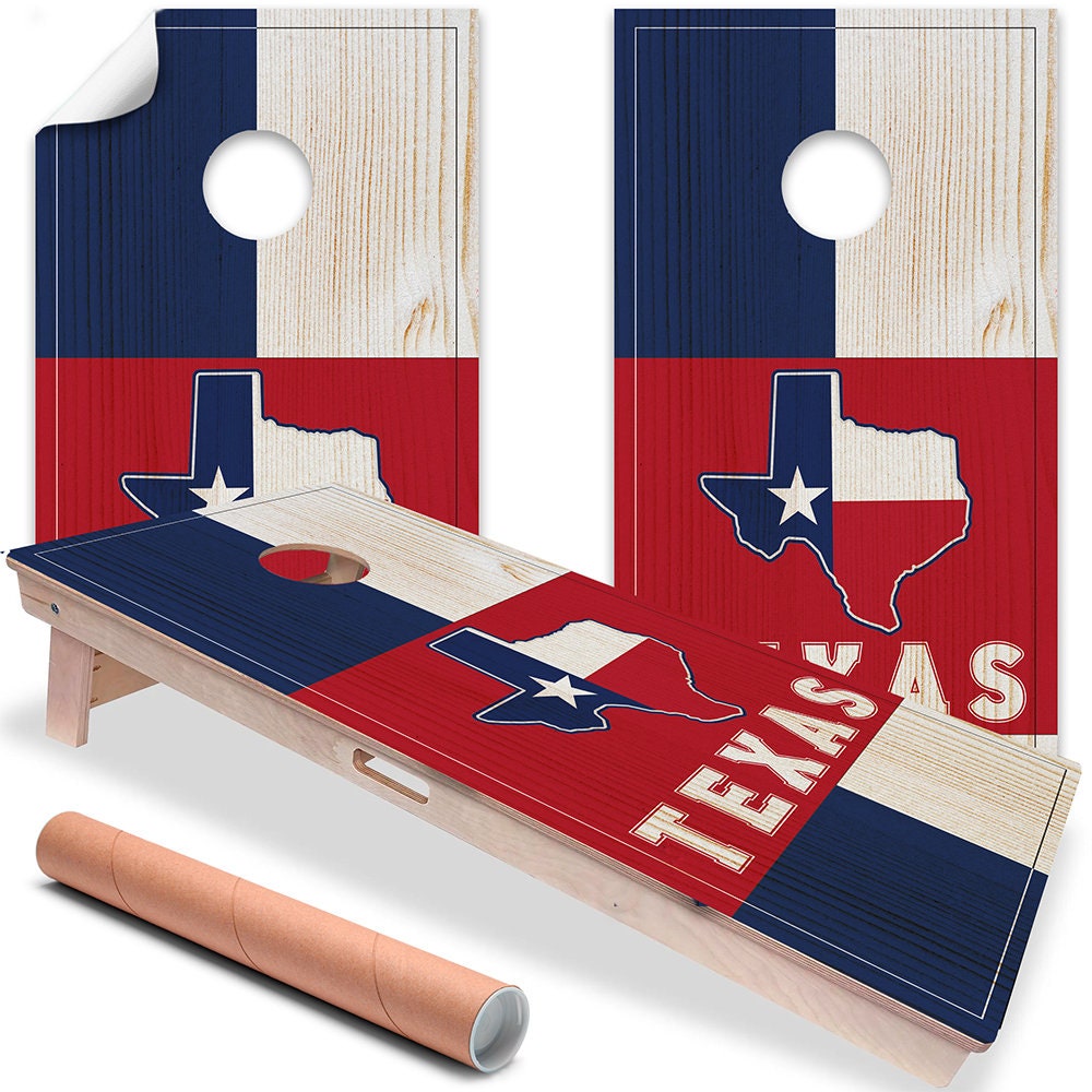 Texas State - Cornhole Board Wrap - Set of 2