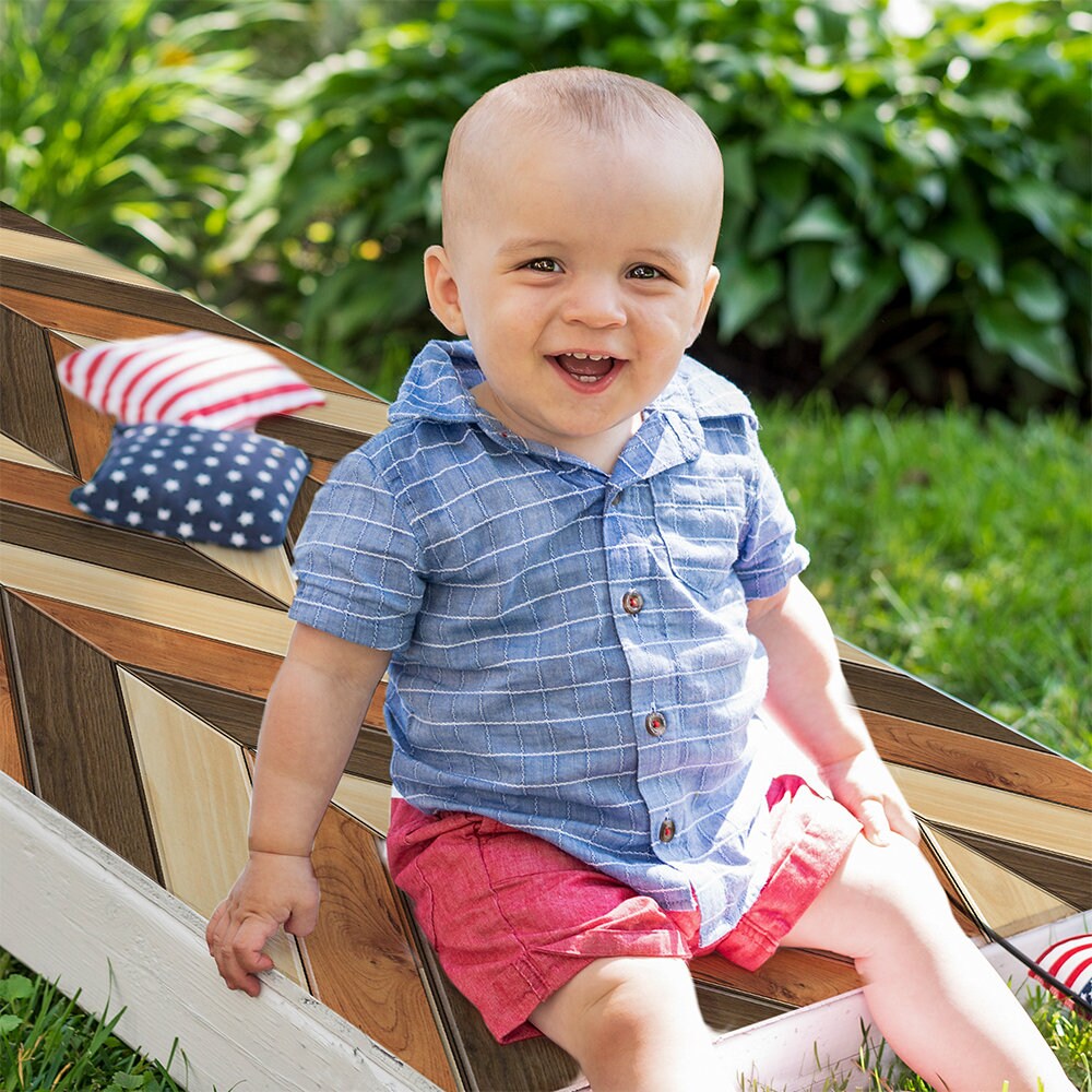 Wood Chevron - Cornhole Board Wrap - Set of 2